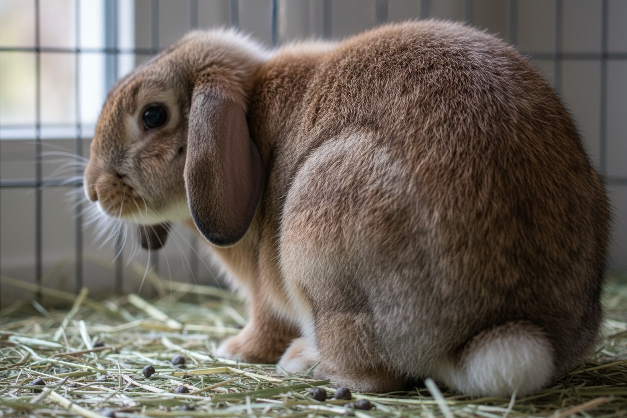 lapin qui mange ses crottes